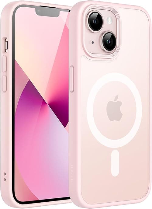 JETech Magnetic Case for iPhone 13 6.1-Inch Compatible with MagSafe, Translucent Matte Back Slim Shockproof Phone Cover (Pink) on Amazon.ae - Price Tracker