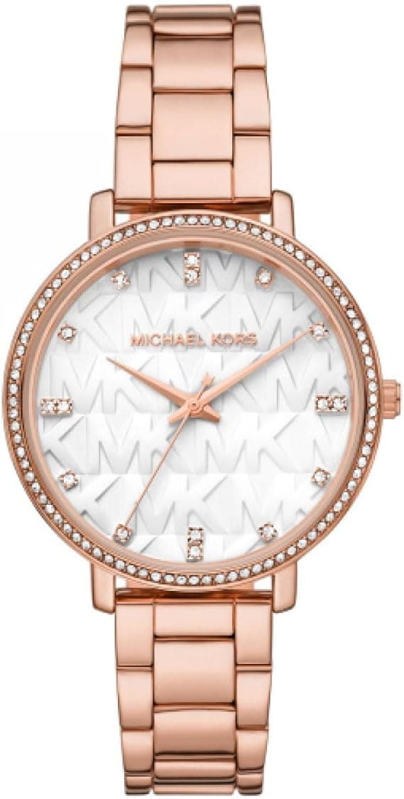 Michael Kors Watch for Women Pyper, Three-Hand Movement, Alloy Watch, 38 mm case Size, GOLD, bracelet on Amazon.ae - Price Tracker