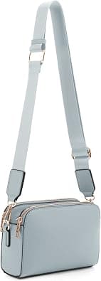 EVVE Crossbody Bags for Women Trendy Triple Zip Small Crossbody Camera Bag Purse with Wide Guitar Strap on Amazon - Best Deal Finder