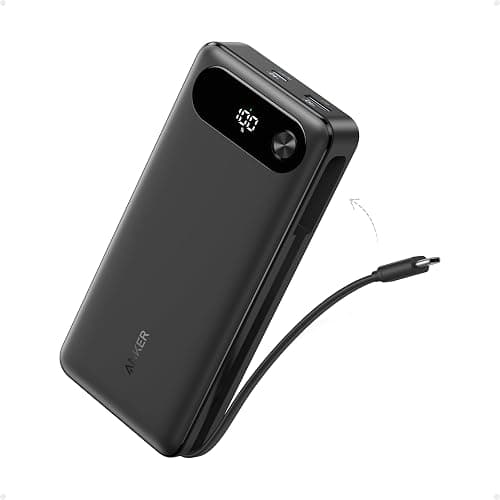 Anker Power Bank, 20,000mAh Portable Charger with Built-In USB-C Cable, 87W Max Fast Charging Battery Pack, For MacBook, iPhone 17/16 Series, Samsung, Switch, and More on Amazon - Best Deal Finder