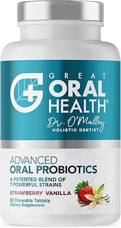 Great Oral Health Chewable Probiotics for Mouth — Probiotic — Gum Disease Gingivitis & Bad Breath Treatment Supplement w/BLIS K12 M18 — Dentist Formulated 60 Lozenge Strawberry Vanilla eBook Included on Amazon.ae - Price Tracker