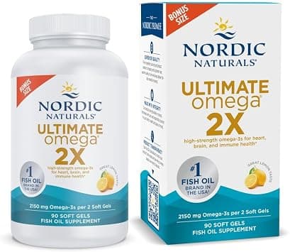 Nordic Naturals Ultimate Omega 2X, Lemon Flavor - 90 Soft Gels - 2150 mg Omega- High-Potency Omega-3 Fish Oil with EPA & DHA - Promotes Brain & Heart Health - Non-GMO - 45 Servings - Best Deal Finder