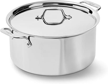 All-Clad 4506 Stainless Steel Tri-Ply Bonded Dishwasher Safe Stockpot with Lid / Cookware, 6-Quart, Silver 8-Quart 8701004410 on Amazon.ae - Price Tracker
