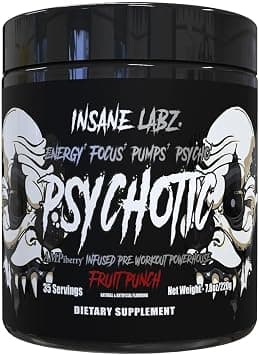 Insane Labz Psychotic Black Edition Mid Stimulant Pre Workout Powder 35 Servings Fruit Punch على Amazon.ae - متتبع الأسعار