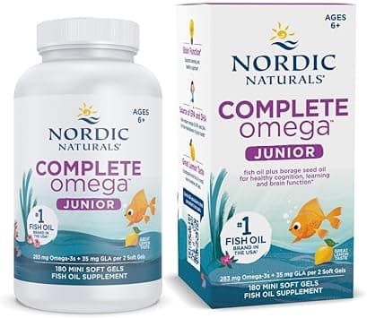 Nordic Naturals Complete Omega Junior, Promotes Brain, Bone, And Nervous Immune System Health Caps -180 Soft Gels على Amazon.ae - متتبع الأسعار