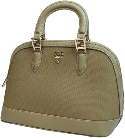 Luxury Mini Dome Handbag, Black Textured Leather, Gold Hardware, Top Handle Satchel with Zipper Closure on Amazon.ae - Price Tracker