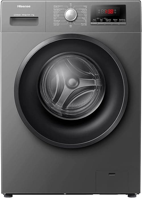 Hisense 7Kg Front Loading Washing Machine 1200 Rpm Silver Model Wfpv7012Mt -1 Years Full Warranty. on Amazon.ae - Price Tracker