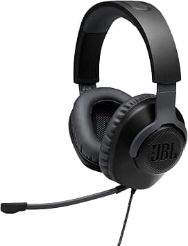 JBL Quantum 100 Wired Over-Ear Gaming Headset with a Detachable Voice-Focus Boom Mic, QuantumSOUND Signature, Lightweight Headband, Memory Foam Ear Cushion, PC and Gaming Console Compatible - Black - متتبع أسعار Amazon.sa