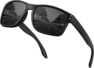 Sunglasses Mens Polarised - Rectangle Sun Glasses Classic Shades for Men Womens UV400 Protection Sports Driving Fishing Travel - Amazon.ae Price Tracker