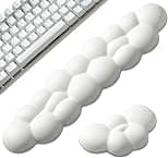Leolee Keyboard Cloud Wrist Rest & Mouse Set, White W/ Leather Surface Non-Slip Base Palm Relieve Arm Pain Pc Gaming/Office/Computer/Laptop(Cd001) - Best Deal Finder