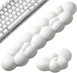 Leolee Keyboard Cloud Wrist Rest & Mouse Set, White W/ Leather Surface Non-Slip Base Palm Relieve Arm Pain Pc Gaming/Office/Computer/Laptop(Cd001) - Best Deal Finder