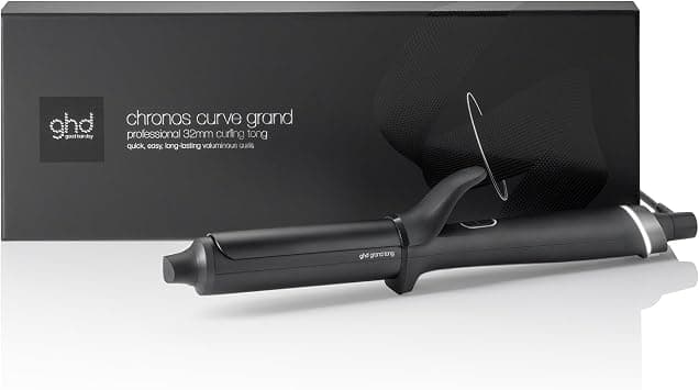 ghd Chronos Curve Curling Iron with Clip: Advanced Smart Technology for Curls & Waves, Frizz-Free, Long-Lasting Results, Smooth, Shiny Hair, No Extreme Heat Damage - Best Deal Finder