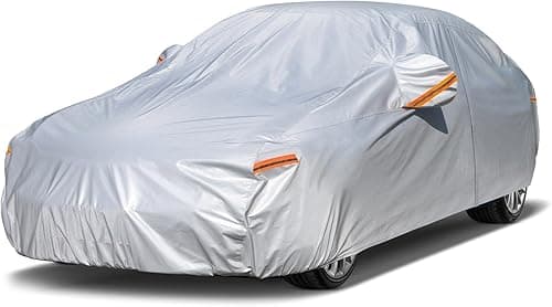 kayme 6 Layers Car Cover Waterproof All Weather for Automobiles, Outdoor Full Cover Rain Sun UV Protection with Zipper Cotton, Universal Fit for Sedan (186"-193") on Amazon.ae - Price Tracker