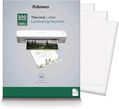 Fellowes Thermal Laminating Pouches/Sheets, Letter Size 9 x 11.5-Inches, 3 mil, 100 Pack (5743301) - Amazon.ae Price Tracker