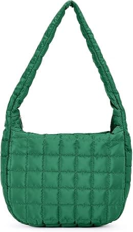Women's Quilted Shoulder Bag Padded Tote Bag Large Capacity Hobo Purse Lightweight Nylon Padding Handbag - Best Deal Finder