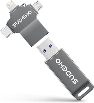 MFi 512GB iPhone Pendrive 4 in 1 USB Flash Drive with USB 3.0 Speed, Flash Drive for iPhone/iPad/Android/PC/Mac, Backup Stick for Photos, Videos and Music, Black على Amazon.ae - متتبع الأسعار