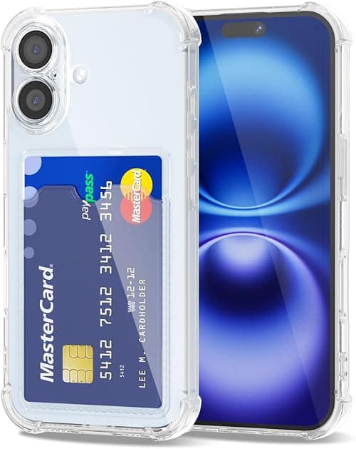 Svanove for iPhone 16 Case Wallet Clear, Card Holder Case with Credit Card Slot, Thin Slim Transparent Silicone Grip Soft Rubber Protective Shockproof Airbag Bumper for Women, Clear on Amazon.ae - Price Tracker