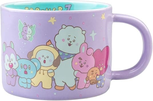 Grupo Erik Ceramic Mug - BT21 Merch | 11.3 oz - 320 ml Coffee Mug Tea, Cool Mugs and Cups | BT21 Gifts Under 10 Pounds, Kawaii Stuff, Kawaii Gifts - Best Deal Finder