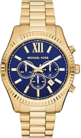 Michael Kors Watch for Men Lexington, 45mm case size, Quartz Chronograph movement, Stainless Steel strap - Best Deal Finder