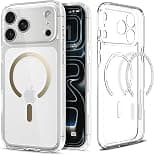 Spigen Ultra Hybrid MagFit designed for iPhone 17 Pro Max case cover [MagSafe compatible] (2025) - Clear Gold - Best Deal Finder
