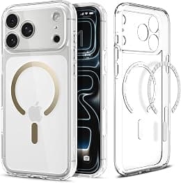 Spigen Ultra Hybrid MagFit designed for iPhone 17 Pro Max case cover [MagSafe compatible] (2025) - Clear Gold - Best Deal Finder