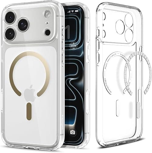 Spigen Ultra Hybrid MagFit designed for iPhone 17 Pro Max case cover [MagSafe compatible] (2025) - Clear Gold on Amazon - Best Deal Finder