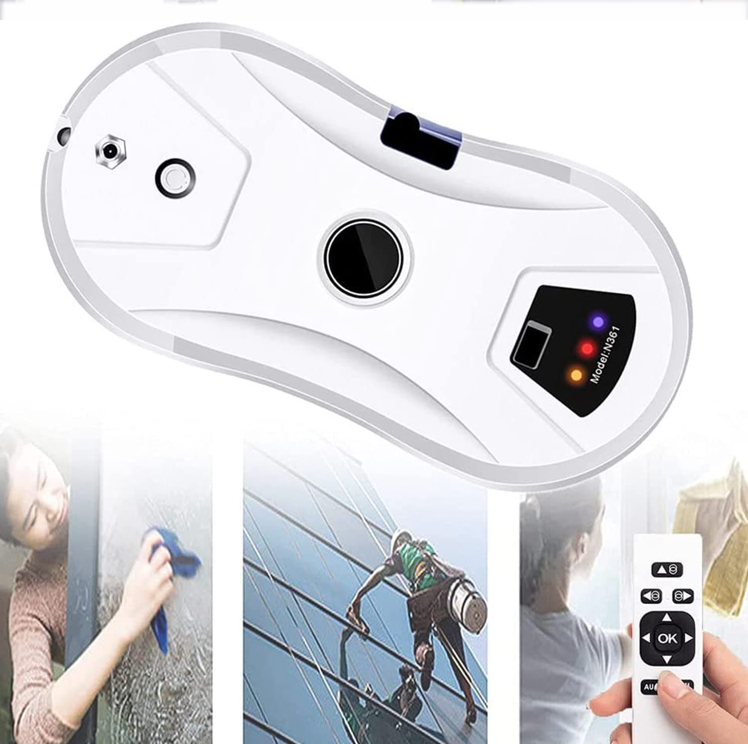 Window Cleaning Robot, 5600 Pa Suction Power Adjustment Window Robot, Glass Cleaning Robot, Automatic Window Vacuum, Anti-Drop, for Glass, Tiles, Mirrors,White on Amazon.ae - Price Tracker