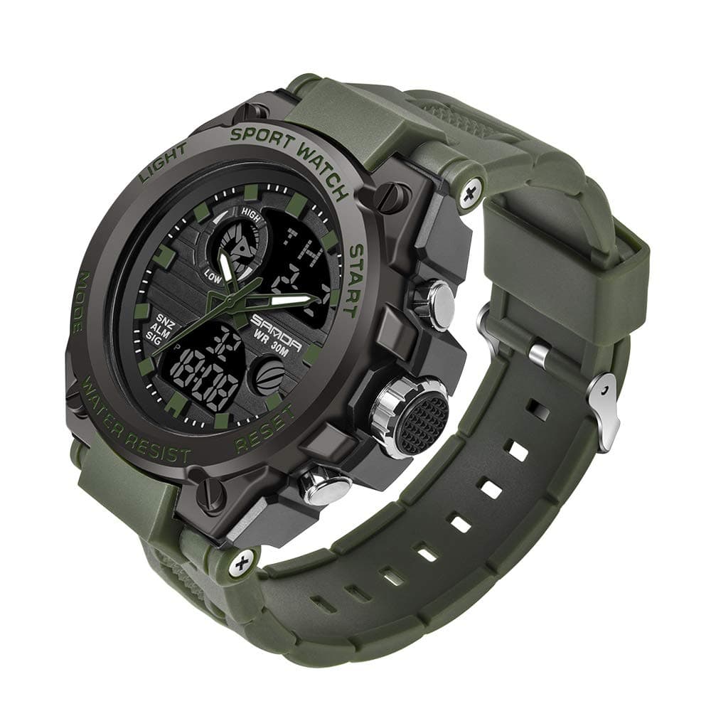 AIMES Men's Watches Outdoor Sports Waterproof Military Watch Tactical Digital Analog Wrist Watch Date Multi Function Led Large Face Alarm Stopwatch for Man on Amazon.ae - Price Tracker
