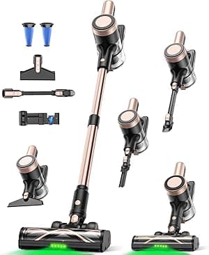 Cordless Vacuum Cleaner, 46KPa/500W Stick Vacuum with 55 Mins Runtime, Self-Standing Vacuum Cleaner for Home, LED Display, Anti-Tangle Brush, Rechargeable Vacuum for Pet Hair, Carpet & Hard Floors - Amazon.ae Price Tracker