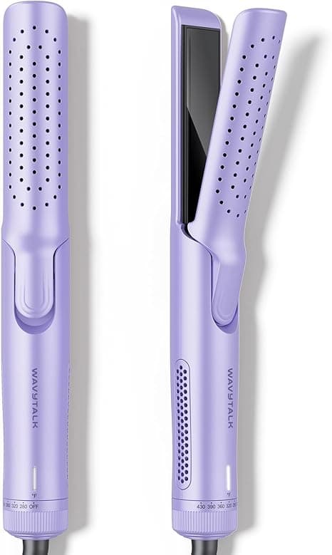 Wavytalk Airflow Styler Curling Iron with 360° Cooling Air, Hair Straightener and Curler 2 in 1, Adjustable Temp. for All Hair Types, Lock in Curls Quicker, Dual Voltage, Purple on Amazon.ae - Price Tracker