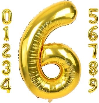 Goldedge Number 6, 32 Inch Number Balloons Foil Gold - Glamorous Party Decorations for Birthdays, Anniversaries, and Special Events - Amazon.ae Price Tracker