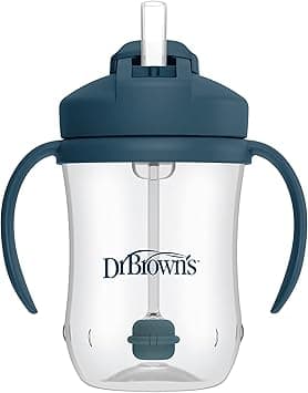 Dr. Brown's Milestones Baby's First Straw Cup, Training Cup with Weighted Straw, 9oz/270mL, Dark Blue, BPA Free, 6m+ - Amazon.ae Price Tracker