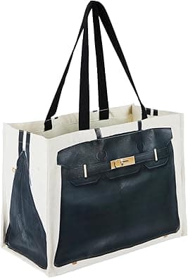 Luxury Inspired Fashion Canvas Tote Bag, Foldable Canvas Carryall for Shopping, Daily Use, Travel & Gifts, Trendy High-End Prints on Amazon.ae - Price Tracker
