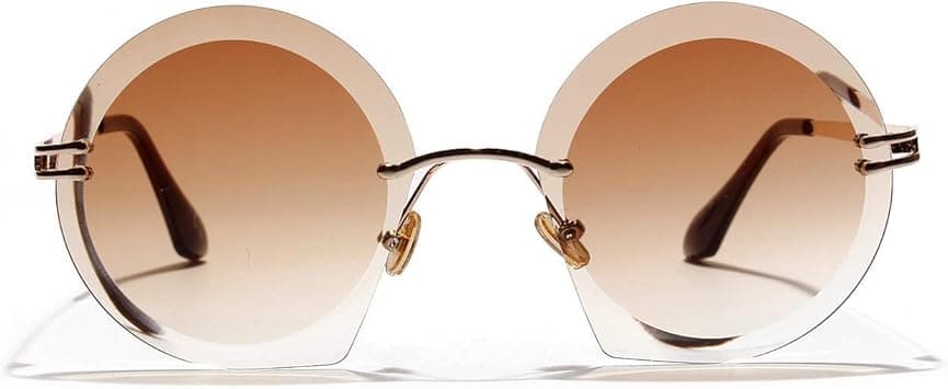 Borderless Troll Sunglasses Vintage Style External Photo Travel Drive Beach Universal Sunglasses for Women (Color : Tea) on Amazon.ae - Price Tracker