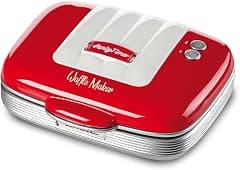 Ariete Party Time Waffle Maker ART1973RD, Red Waffle maker with non stick electric plates, with the unique design of the 1950s American Diners, 1973"Min 1 year manufacturer warranty" - Amazon.ae Price Tracker