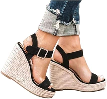 VICKI·VICKI Women's Platform Wedges heels Sandals Wedge Espadrilles Ankle Strap on Amazon.ae - Price Tracker