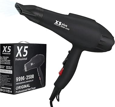 Rightsure 2500W 23m/s Fast Drying Hair Dryer, 200 Million Ionic & 60℃ Constant Temp, 2 Speed 3 Heat with Overheat Protection, for Home Salon Curly Straight Hair, Black على Amazon.ae - متتبع الأسعار