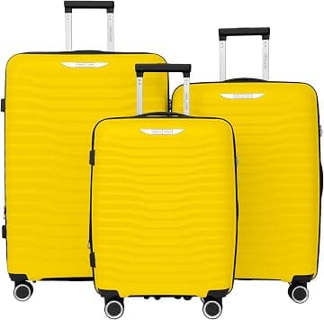Trace Series Lightweight 3 Piece Expandable Polypropylene Luggage Set With Durable Double Spinner Wheels 20"24"28 (Yellow) على Amazon.ae - متتبع الأسعار
