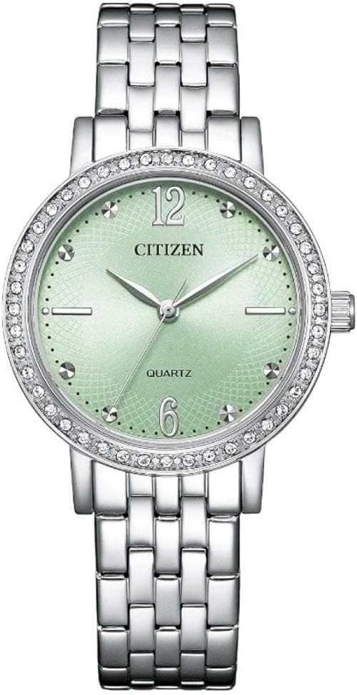 Citizen Quartz Crystal Green Dial Ladies Watch EL3100-55X Silver on Amazon.ae - Price Tracker