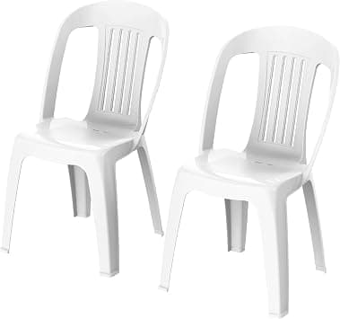 Cosmoplast Set of 2 Contessa Chair, White on Amazon.ae - Price Tracker