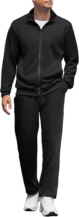 COOFANDY Men's Tracksuits Casual Sweatsuit 2 Piece Full Zip Athletic Jogging Suit Sets Sport Sweat Suit - Best Deal Finder