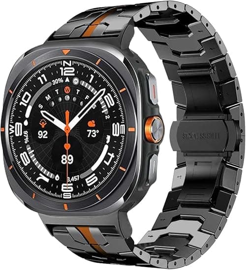 Compatible with 2024 Samsung Galaxy Watch 7 Ultra Band 47mm, Robust Men Stainless Steel Replacement Link Metal Bracelet on Amazon.ae - Price Tracker