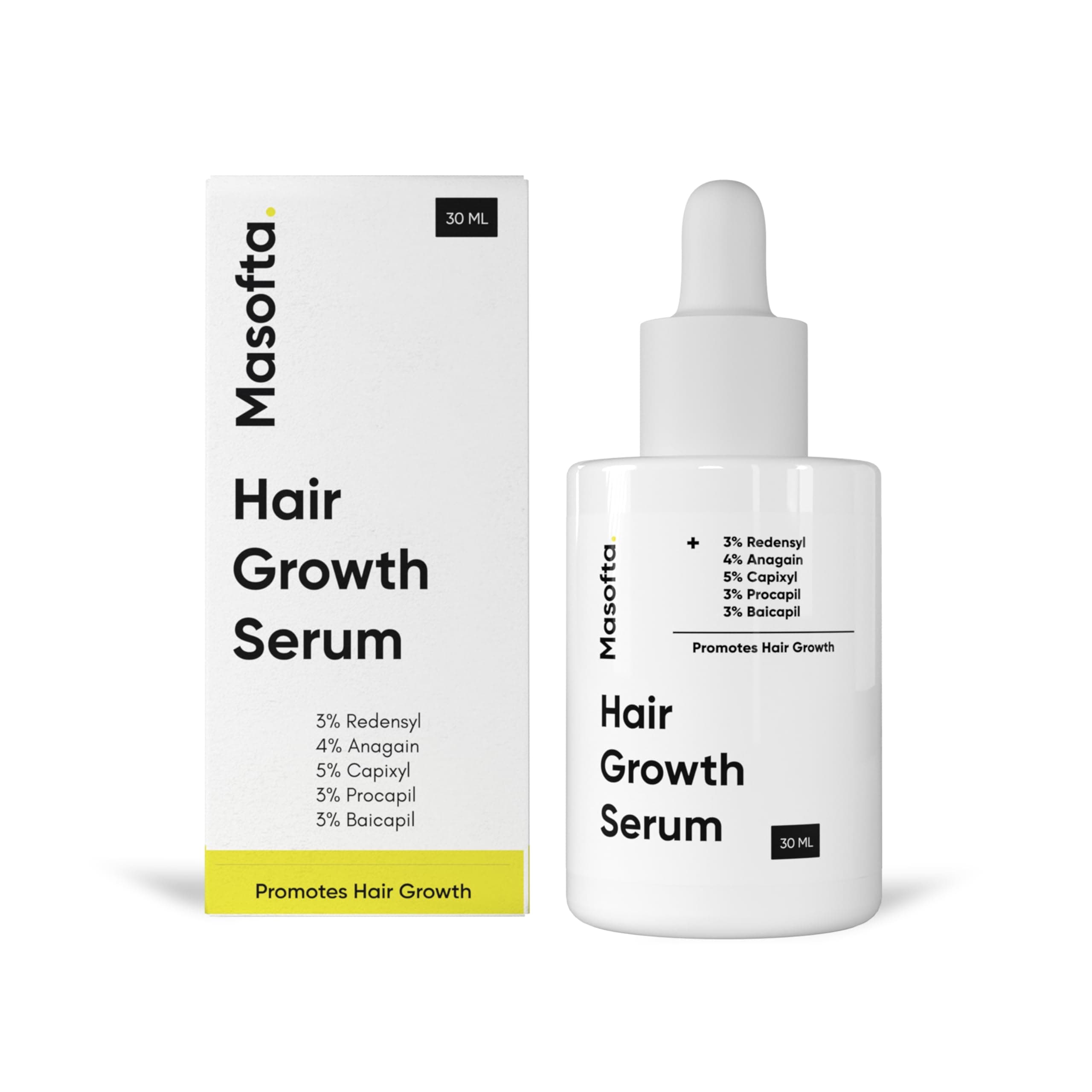 Masofta Hair Growth Serum For Promoting Hair Growth & Controlling Hair Fall With 3% Redensyl, 5% Capixyl, 4% Anagain, 3% Procapil & 3% Baicapil, Rosemary & Biotin, For Both Men & Women, 30ML on Amazon.ae - Price Tracker