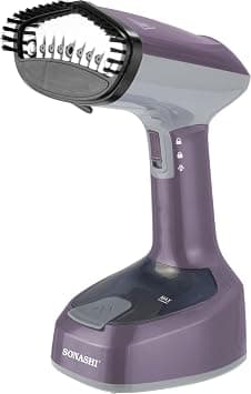 Sonashi Foldable Handheld Garment Steamer 1400W, 150ml Water Tank, 25g/min Continuous Steam, Lock Steam Switch, Travel-Friendly Wrinkle Remover with Fabric Brush, SGS-315N Purple on Amazon.ae - Price Tracker