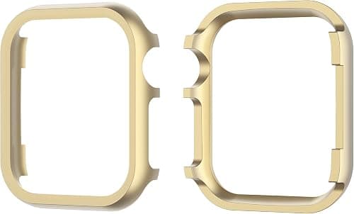 Shockproof Case Gold Compatible with Apple Watch Series 11 42 mm, Women Girls Ultra Thin Aluminium Case Scratch-Resistant Protective Cases Watch Case All-Round Cover Metal Compatible with iWatch على Amazon.ae - متتبع الأسعار