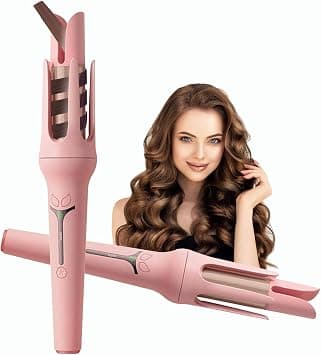 Automatic Curling Iron, 32mm Hair Rotating Curler Wand with 3-Speed Adjustable Temp and LCD Display, Fast Heating Ceramic Hair Curler, Automatic Shut Off, Anti-Tangle for All Hair Pink on Amazon.ae - Price Tracker