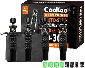 Adjustable Auto-Stop Tire Deflator Valve Kit(10-30 PSI)，Desert Off-road Quick Deflation, And Portable Quick Tire Decompression Valve（4 PCS ） on Amazon.ae - Price Tracker