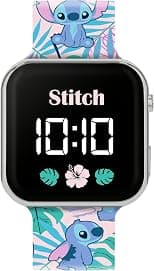 Disney Kids Lilo & Stitch LED Quartz Silicone Strap Blue Watch LAS4091 - Best Deal Finder