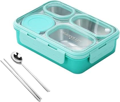 AUTOYSUR Lunch Box Stainless Steel Containers For Adults Men Women, Bento Box Adult Lunch Box W/ 4 Compartments, Insulated Bento Boxes Leakproof,BPA Free,Dishwasher Safe Stainless Steel Bento Box (B) on Amazon.ae - Price Tracker
