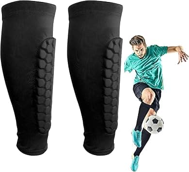 TERRIFI Football Shin Guards, Soccer Shin Guard Socks with Foam, Calf Protective Gear for Football Games, Running, Jogging, Fitness, Cycling (Black, One Size) على Amazon.ae - متتبع الأسعار